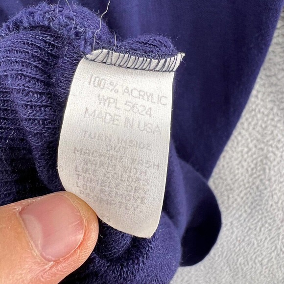 Vintage Michigan Sweater Men's large Tall Blue Embroidered Spellout Acrylic 90s - Picture 13 of 14